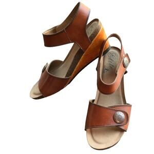 Corkys Elite Leather Wedge Heel Sandals with Cork Beds size 10 Southwest Style